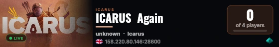 ICARUS  Again live status badge