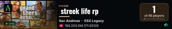  streek life rp live status badge