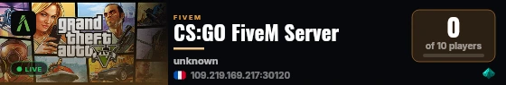 CS:GO FiveM Server live status badge