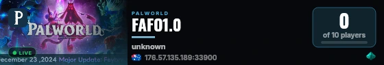 FAFO1.0 live status badge