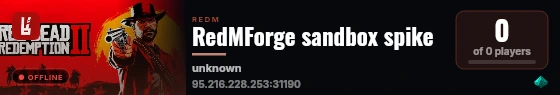 RedMForge sandbox spike live status badge