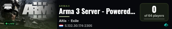 Arma 3 Server - Powered by AMP live status badge