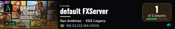 default FXServer live status badge