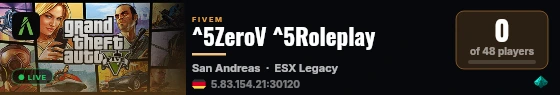 ^5ZeroV ^5Roleplay live status badge