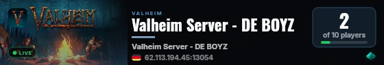 Valheim Server - DE BOYZ live status badge