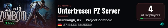 Untertresen PZ Server live status badge