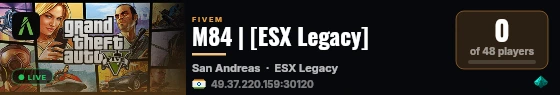 M84 | ESX Legacy Server live status badge