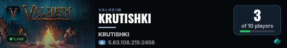 KRUTISHKI live status badge