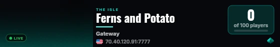 Ferns and Potato live status badge