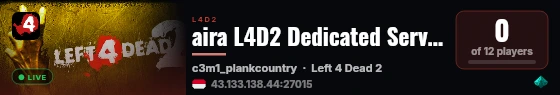 aira L4D2 Dedicated Server live status badge