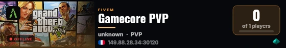 Gamecore PVP live status badge