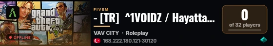 - [TR]  ^1VOIDZ / Hayatta Kal Yada Dönüş / discord.gg/voidz / www.voidz.com live status badge