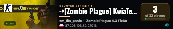 ->[Zombie Plague] KwiaTech.pl [Steam/NonSteam]<- live status badge