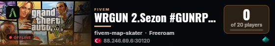 WRGUN 2.Sezon #GUNRP│ discord.gg/wrgun live status badge