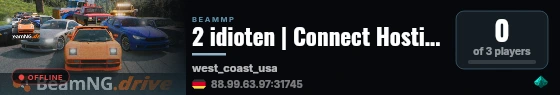 2 idioten | Connect Hosting live status badge