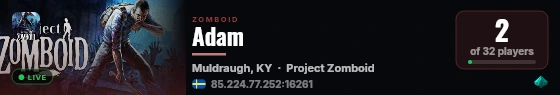 Adam live status badge