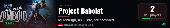 Project Babolat live status badge