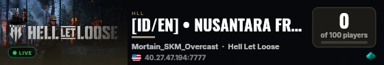 [ID/EN] • NUSANTARA FRONTLINE • DISCORD.GG/8AEyYGqYHz live status badge