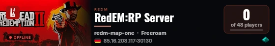 RedEM:RP Server live status badge
