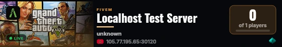 Localhost Test Server live status badge