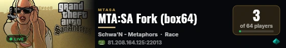 MTA:SA Fork (box64) live status badge