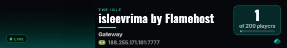 theisle Server byFlamehost live status badge