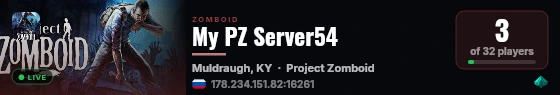 My PZ Server54 live status badge