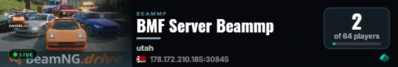 BMF Server Beammp live status badge