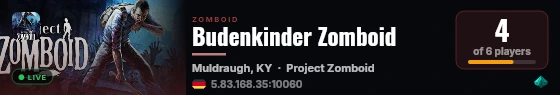 Budenkinder Zomboid live status badge