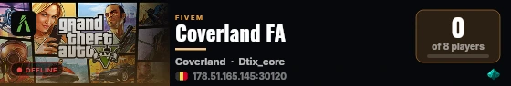 Coverland FA live status badge
