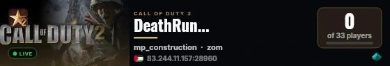 DeathRun... live status badge