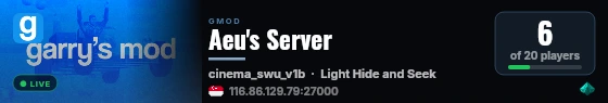 Aeu's Server live status badge