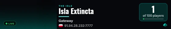 Isla Extincta live status badge