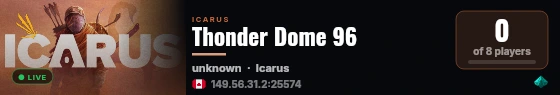 Thonder Dome 96 live status badge