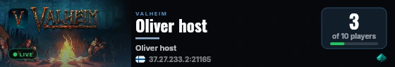 Oliver host live status badge