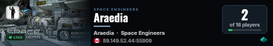 Araedia live status badge