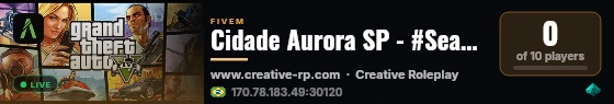 Cidade Aurora SP - #Season1 live status badge