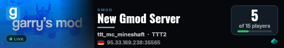 New Gmod Server live status badge