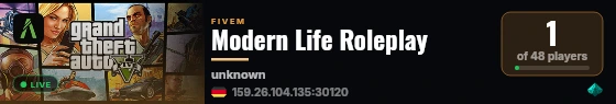 Modern Life Roleplay live status badge