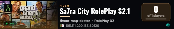 Sa7ra City RolePlay S2.1 live status badge