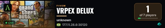VRPEX DELUX live status badge