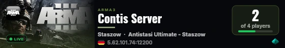 Contis Server live status badge