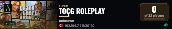 TOÇG ROLEPLAY live status badge