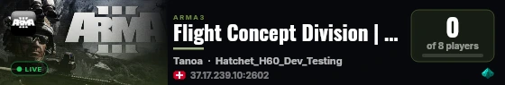 Flight Concept Division | H60 Dev Testing live status badge