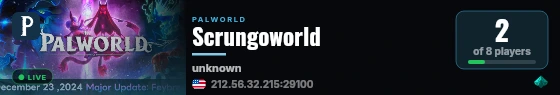 Scrungoworld live status badge