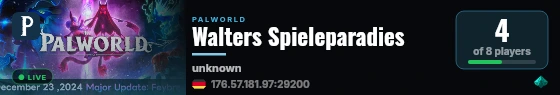 Walters Spieleparadies live status badge
