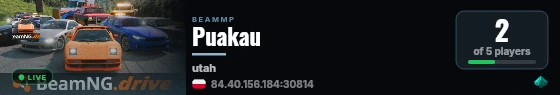 Puakau live status badge