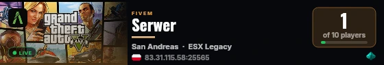 Serwer live status badge
