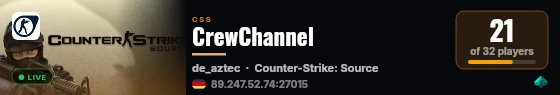 CrewChannel live status badge