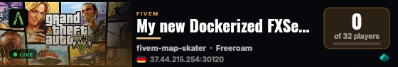 My new Dockerized FXServer live status badge